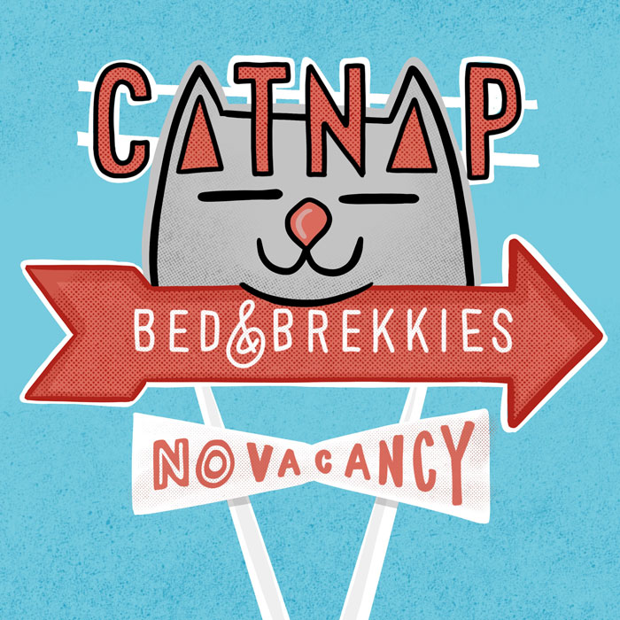 Sign Art for Cat Nap Bed and Brekkies by Carl Vervisch