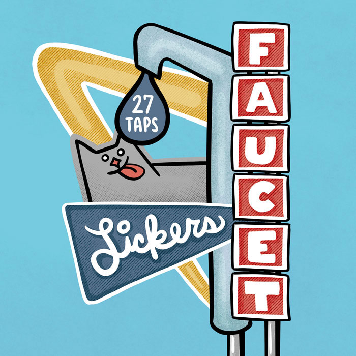 Sign art for Faucet Lickers Taproom by Carl Vervisch