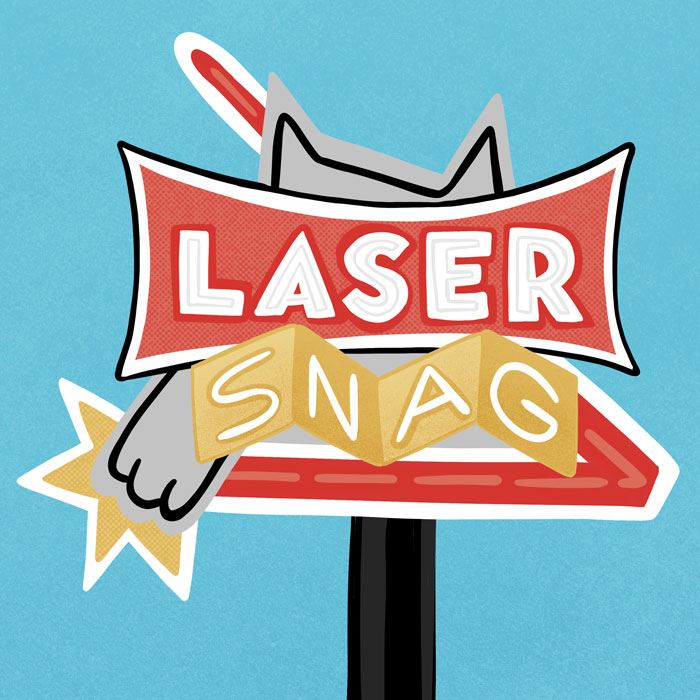 Sign Art for Laser Snag Entertainment by Carl Vervisch